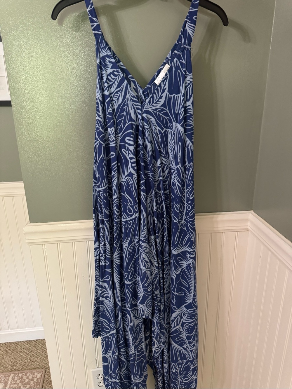 Goa Beachwear by Japan Blue Leaf Floral Print Beach Dress XS